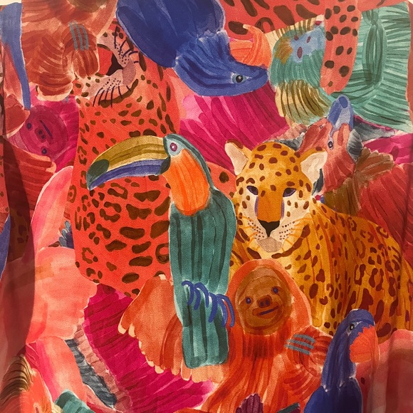 Farm Rio Vibrant Animal Print Shirt - Picture 8 of 9